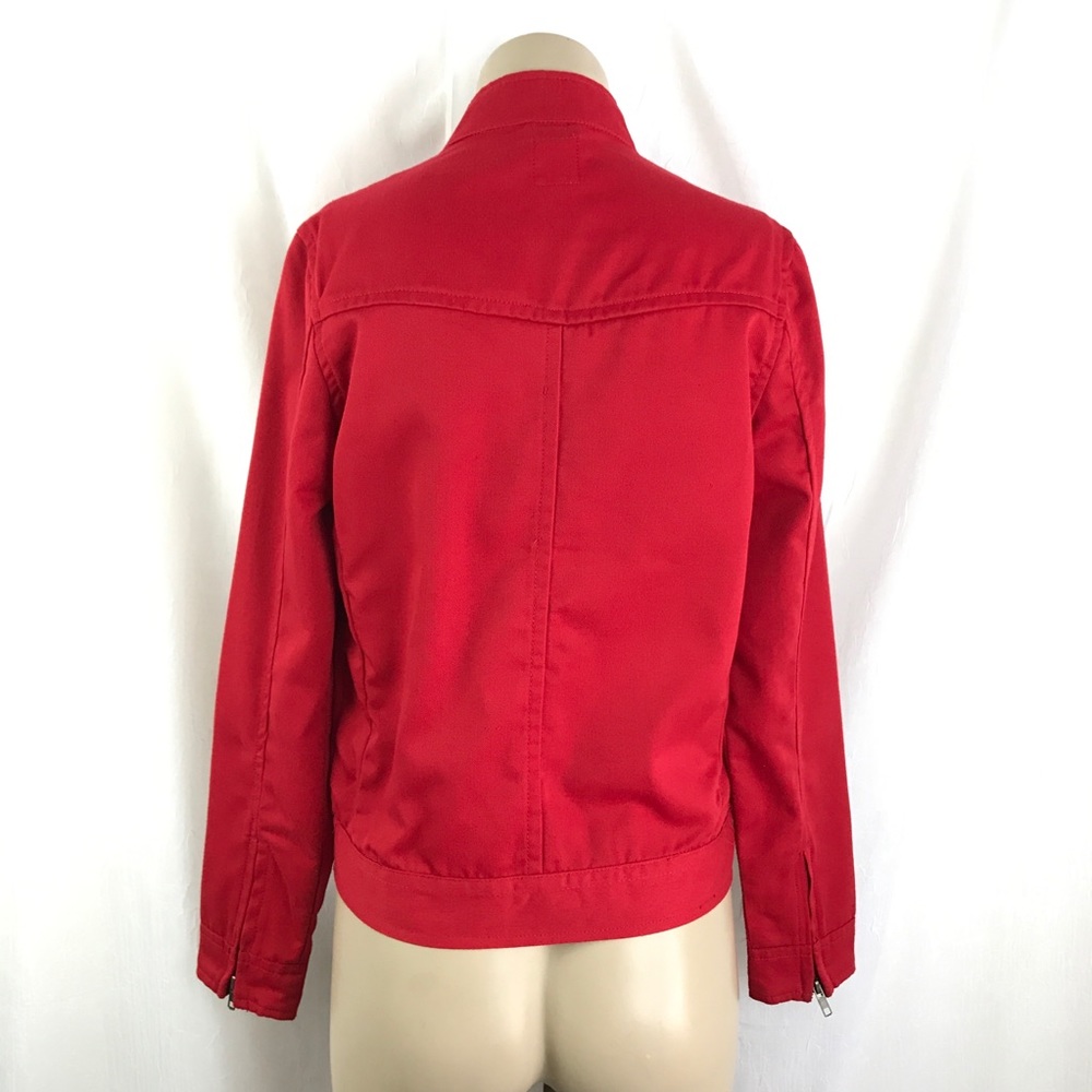 🚫SOLD🚫 Red Racer Style Sleek Zip-Up Jacket w/ - Picture 5 of 16